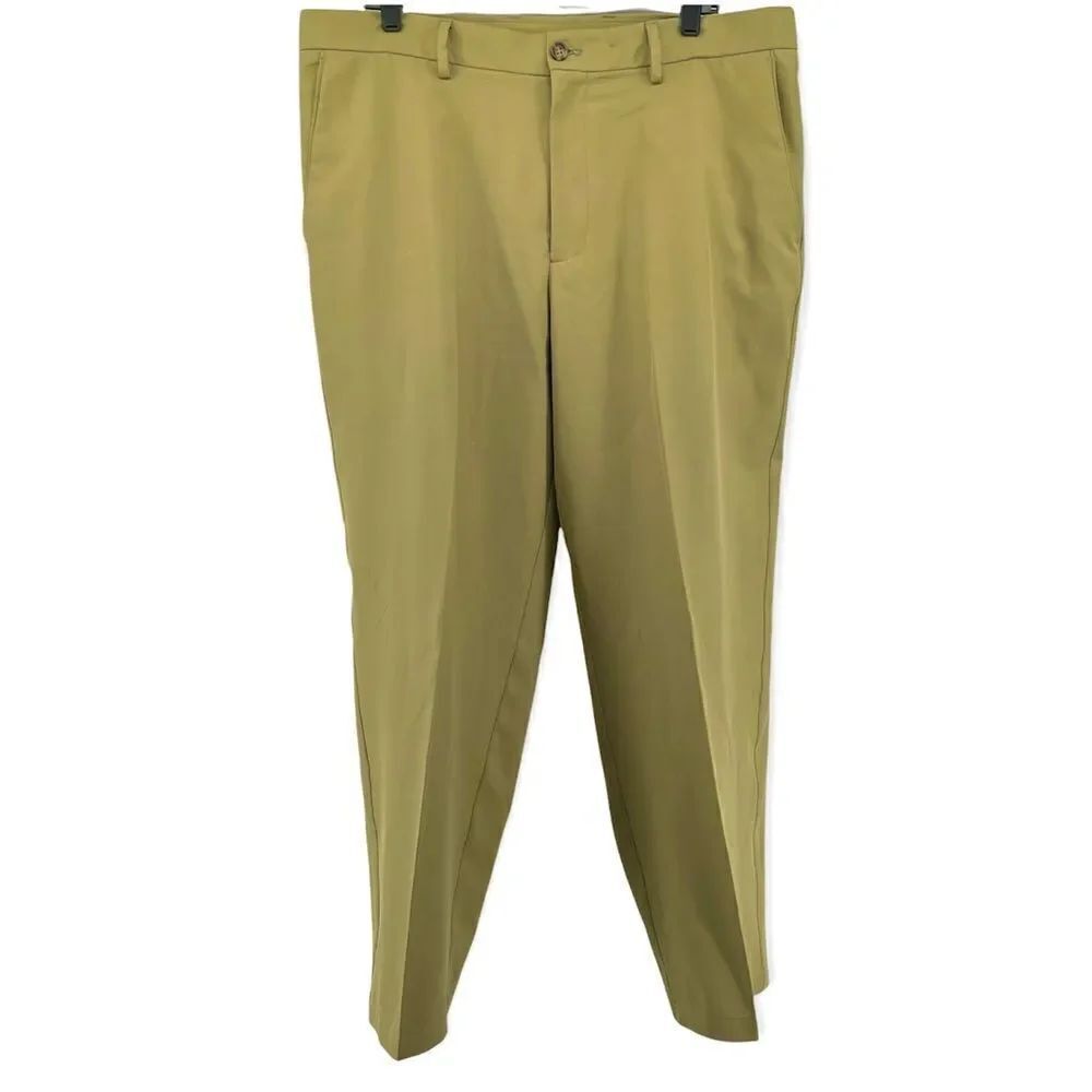 IZOD X-Treme Function Cool FX Creme Khaki Men’s Flat Front Golf Pants 38 x 30